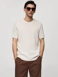 MANGO MAN Round Neck Knit T-shirt