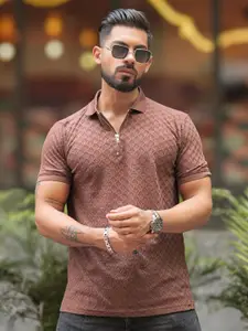 Maniac Men Solid Polo Collar Cotton Slim Fit T-shirt