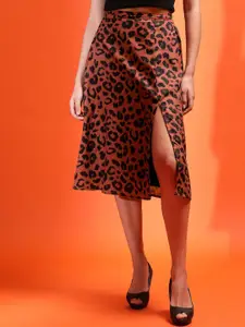 Kotty Printed A-Line Midi Skirt