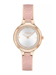 Coach Women Chelsea Embellished Textured Straps Analogue Watch 14504331