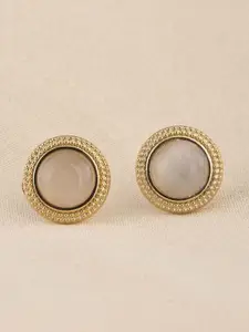 PALMONAS Gold Plated Stainless Steel Cubic Zirconia Studs