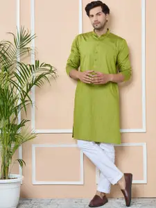 See Designs Men Striped Thread Work Kurta
