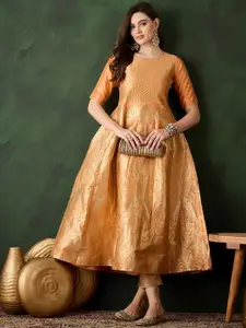 Sangria Self Designed Fit & Flare Ethnic Dresses