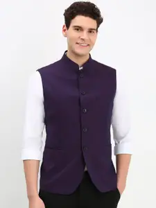 Allen Solly Men Printed Slim-Fit Nehru Jacket