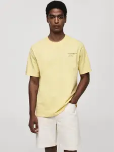 MANGO MAN Round Neck Regular Fit Cotton T-shirt