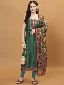 Meena Bazaar Printed Art Silk Unstitched Dress Material