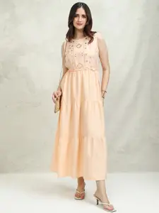 Vishudh Embroidered Fit & Flare Maxi Dress