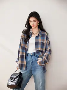 JC Collection Women Tartan Checks Opaque Checked Casual Shirt