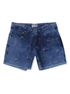 Gini and Jony Girls Floral Washed Denim Shorts