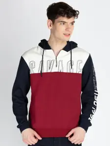 Status Quo Men Colourblocked Hooded Sweatshirt