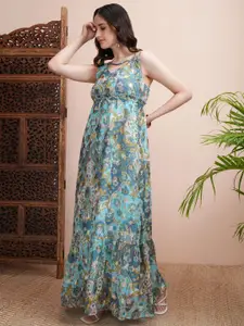 Vishudh Floral Print Fit & Flare Maxi Dress
