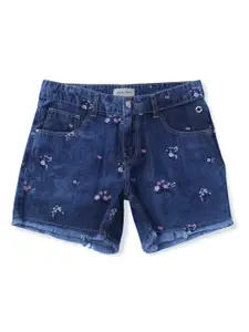 Gini and Jony Girls Floral Washed Denim Shorts