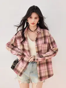 JC Collection Women Tartan Checks Opaque Checked Casual Shirt