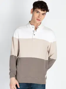 Status Quo Men Striped Hooded Sweatshirt