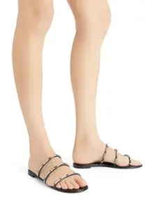 RIVR Women Embellished Open Toe Flats