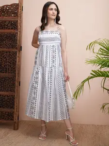 Vishudh Ethnic Motifs Print A-Line Maxi Dress