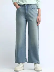 U.S. Polo Assn. Women Women Wide Leg High-Rise Light Fade Stretchable Jeans