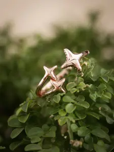 DIAVO 925 Sterling Silver Rose Gold Plated Finger Ring