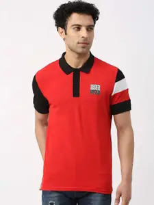 Pepe Jeans Men Colourblocked Polo Collar Pure Cotton T-shirt