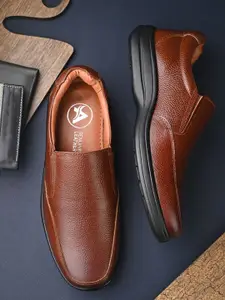 Auserio Men Solid Leather Formal Slip-On Shoes