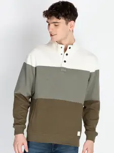 Status Quo Men Striped Hooded Sweatshirt