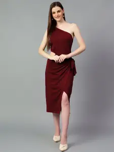 Kotty One Shoulder Sheath Midi Dress