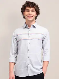 U.S. Polo Assn. Men Slim Fit Horizontal Stripes Opaque Striped Formal Shirt