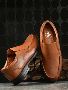 Auserio Men Solid Leather Formal Slip-On Shoes
