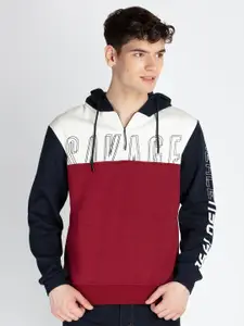 Status Quo Men Colourblocked Hooded Sweatshirt