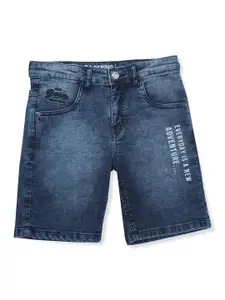 Gini and Jony Boys Typography Washed Denim Shorts