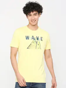 SPYKAR Typography Printed Cotton Slim Fit T-shirt