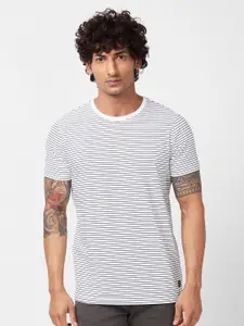 SPYKAR Striped Slim Fit Cotton T-shirt