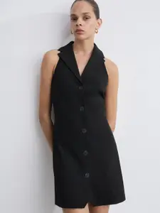 MANGO Lapel Collar Blazer Dress