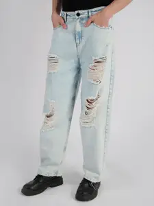 The Roadster Lifestyle Co Men Baggy Fit Highly Distressed Jeans