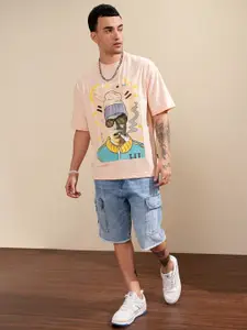 HIGHLANDER Men Graphic Printed Round Neck Oversized T-shirt