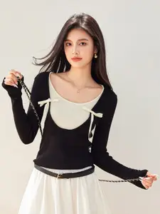 JC Collection Women Striped Pullover