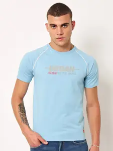 Lee Typography Printed Raglan Sleeves Slim Fit Cotton T-shirt