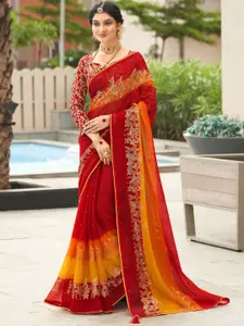 Anouk Ethnic Motifs Zari Poly Chiffon Saree