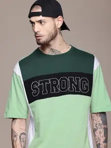 Moda Rapido Colourblocked Drop-Shoulder Sleeves T-shirt