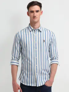 U.S. Polo Assn. Denim Co. Men Slim Fit Opaque Striped Casual Shirt