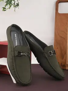 Mast & Harbour Men Solid Round Toe Mules