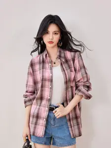 JC Collection Women Tartan Checks Opaque Checked Casual Shirt