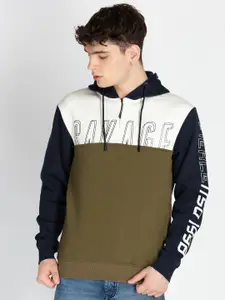 Status Quo Men Colourblocked Hooded Sweatshirt