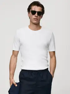 MANGO MAN Braided Knit Flew T-shirt