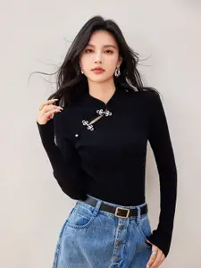 JC Collection Women Striped Pullover