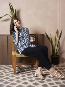 Anouk Rustic Floral Printed Short Kurti