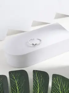 DIAVO Rhodium Plated 925 Sterling Silver Finger Ring