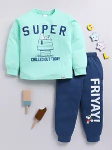 Moms Love Boys Graphic Printed Full Sleeves Tshirt With Joggers