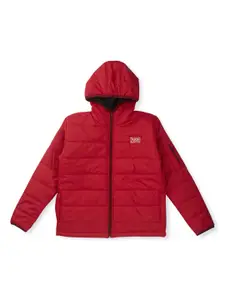 Gini and Jony Boys Brand Logo Hooded Neck Padded Jacket