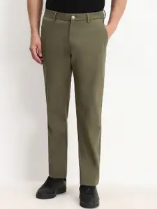 Allen Solly Men Solid Cotton Mid-Rise Slim Fit Formal Trousers